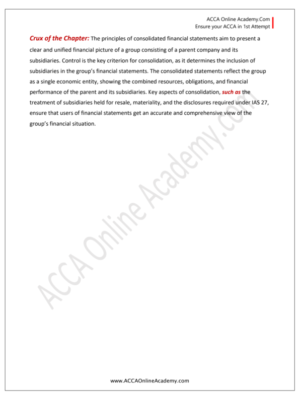 Ch 17: Principles of Consolidated Financial Statements – ACCA Online ...