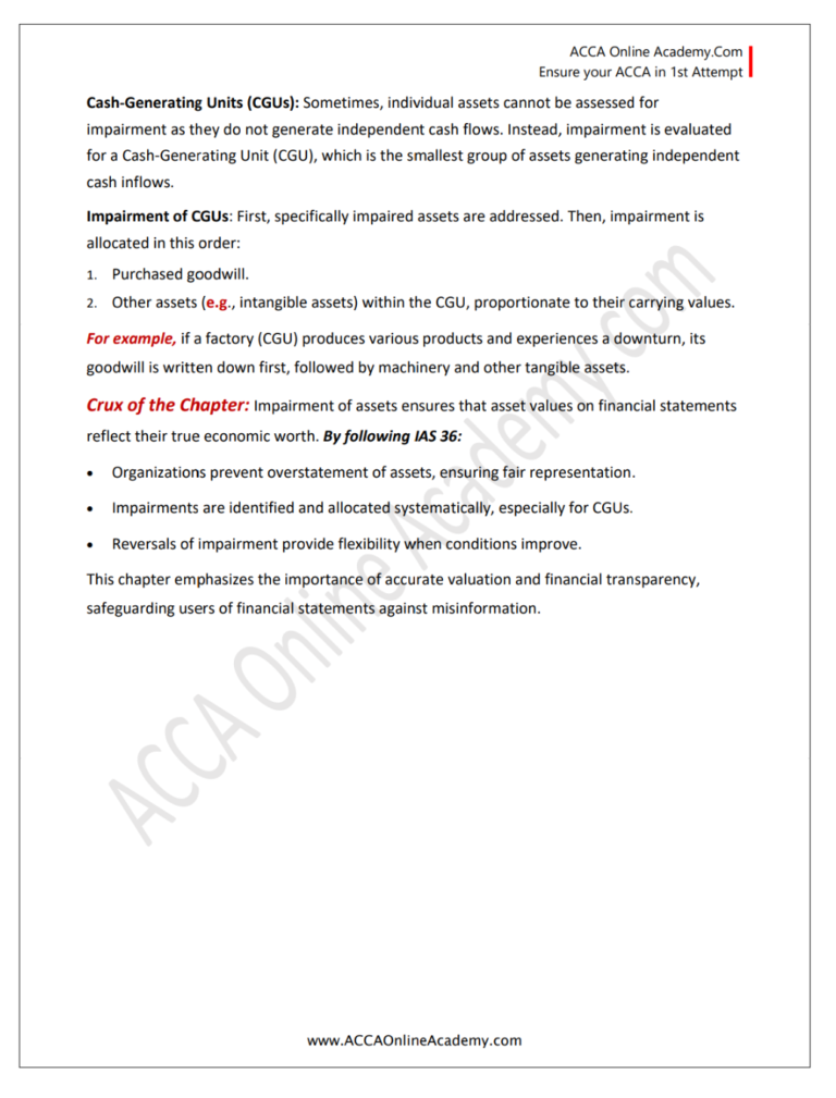 Ch 4: Impairment of Assets – ACCA Online Academy