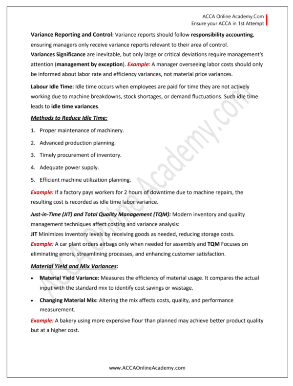 Ch 12: Advanced Variances – ACCA Online Academy