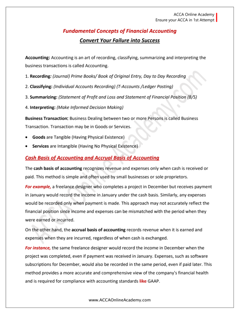 FA-1 Fundamental Concepts – ACCA Online Academy